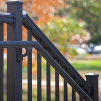 Avalon Aluminum Stair Railing Panels by RDI - Pellinore Top Rail - Matte Black