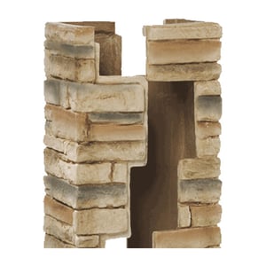 Deckorators 2 Piece Cast Stone Post Cover - Beige Stacked Stone