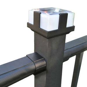 Deckorators ALX Nouveau Solar Post Cap - Black Installed
