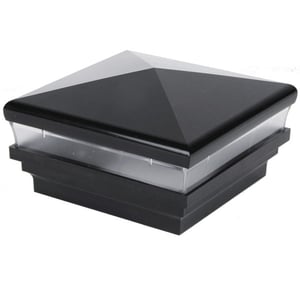 Contemporary Pyramid Low Voltage Post Cap - Black