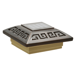 Deckorators Labyrinth Designer Solar Post Cap - Cedar
