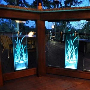 Lighted Etched Glass Balusters by Dekor