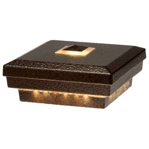 Dekor Flat Post Cap with Top Light - Dark Copper Vein