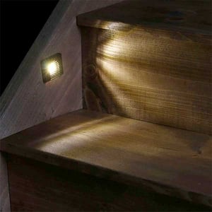 Dekor Recessed Stair Light With Faceplate Installed