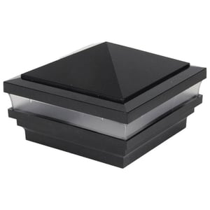 Colonial Pyramid Low Voltage Post Cap - Hammertone Black