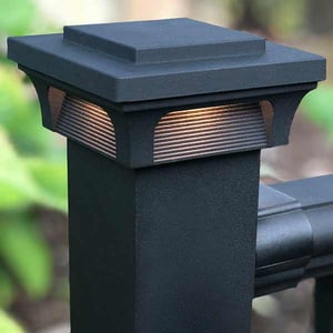 Matte Black Deckorators Luna Post Cap - Installed