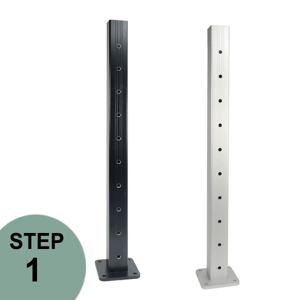 Surface Mount Posts for Cable Rail by Rail FX - Black and Silver