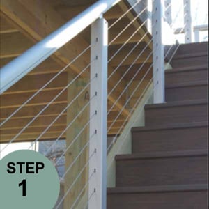 RailFX Cable Rail Pre-Drilled Stair Posts