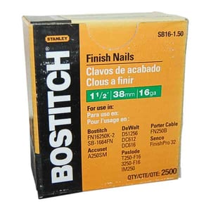 Bostitch 16-Gauge Straight Finish Nails SB16 2.50/2.00/1.50