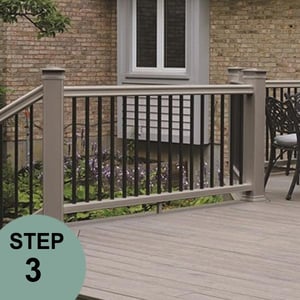 TimberTech Azek Square Aluminum Balusters In Slate Gray Radiance Rail