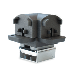 Westbury Crossover Bracket for Aluminium Railing Bronze Corner View