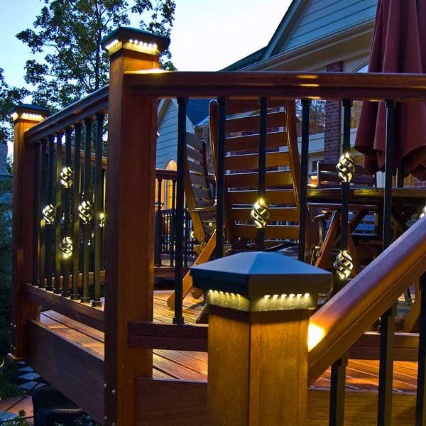 Square Aluminum Lighted Basket Balusters | Dekor | The Deck Store