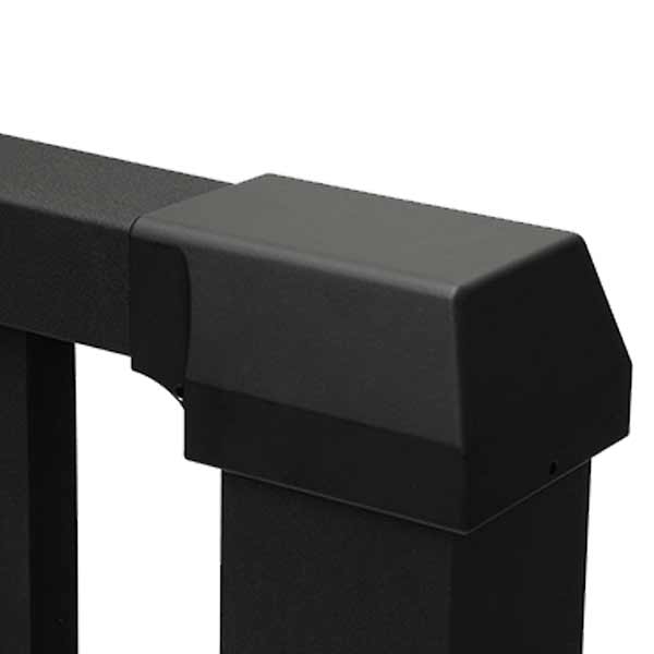 ALX Contemporary Continuous Top Rail End Bracket - Installed