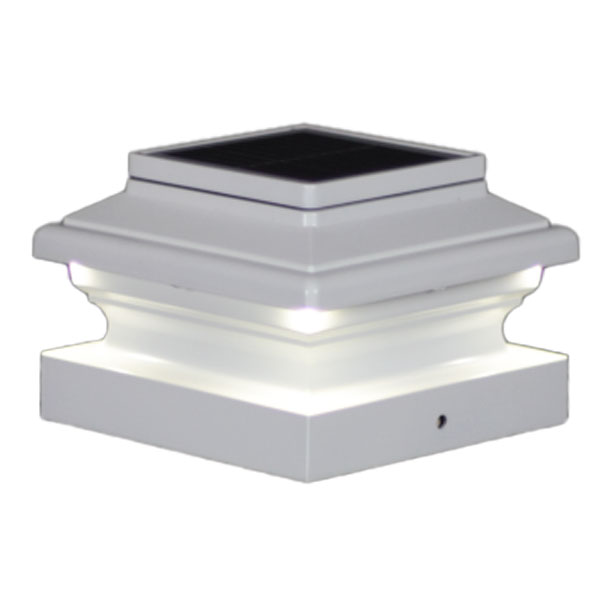 Aries LED Solar Post Cap - White - 5" 
