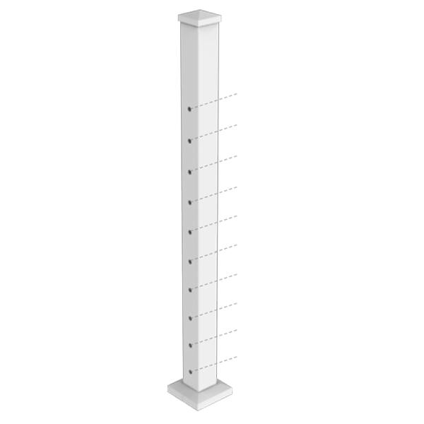 Avalon Routed Posts for Cable Railing by RDI - Mid/Intermediate Post