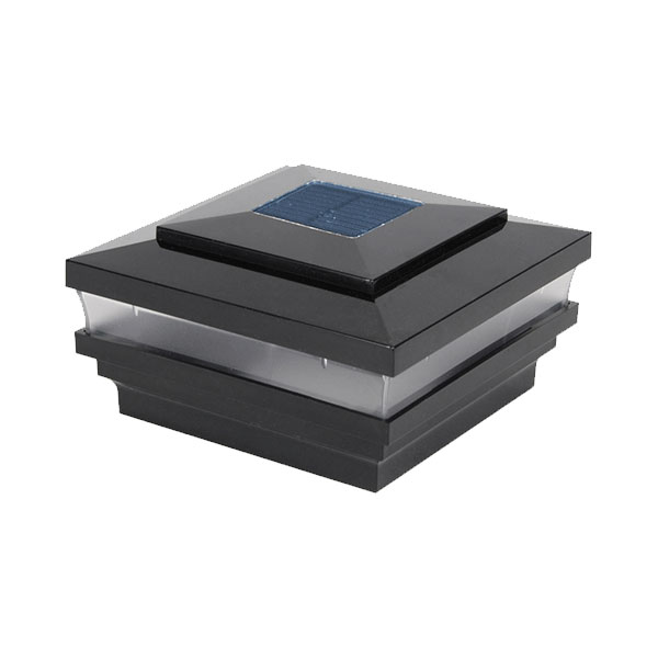 Designer Island Solar Post Cap - Hammertone Black