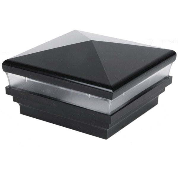 Contemporary Pyramid Low Voltage Post Cap - Black