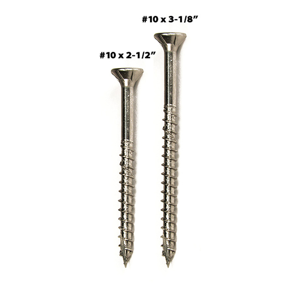 DeckWise Wood Decking Bugle-Head Screw sizes