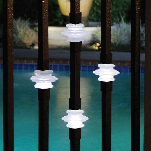 Dekor Lighted Casey Collar Square Aluminum Balusters