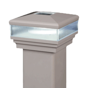Designer Contemporary Pyramid Scallop Lens LED Solar Post Cap