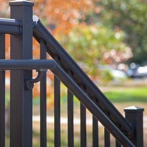 Avalon Aluminum Stair Panels - Pellinore Top Rail - Matte Black