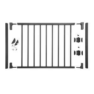 Deckorators ALX Contemporary Aluminum Deck Gate - Black Exploded