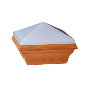Traditional concealed solar post cap by Deckorator - Cedar Redwood