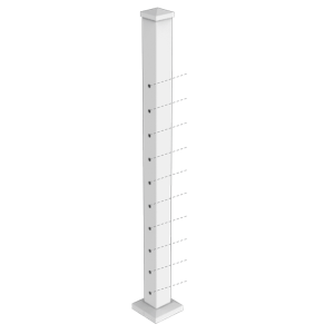 Avalon Routed Posts for Cable Railing by RDI - Mid/Intermediate Post