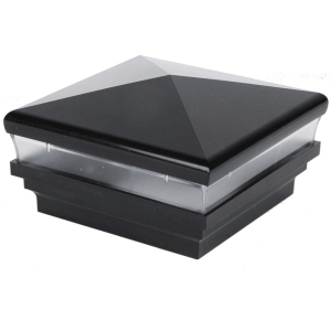 Contemporary Pyramid Low Voltage Post Cap - Black