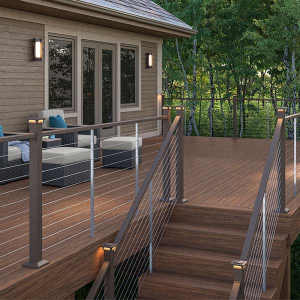Contemporary Cable Rail Posts - Weathered Brown