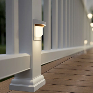 Timbertech Reversible Accent Light - Matte White Installed