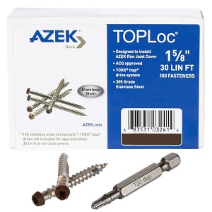 Azek TOPLoc Fascia Screws - 100 Fasteners