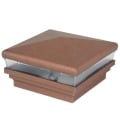 Contemporary Pyramid Low Voltage Post Cap - Antique Copper