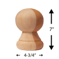 Cannon Ball Finial - Dimensions