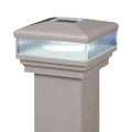 Contemporary Pyramid Scallop Lens LED Solar Post Cap