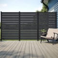 Deckorators Privacy Screen Frame Kits With Dark Slate Slats Gapped