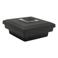 Dekor Flat Post Cap with Top Light - Black