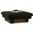Dekor Flat Post Cap with Top Light - Bronze