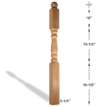 4x4 Designer Ball Top Newel - Dimensions