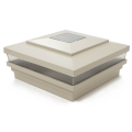 designer island halo solar light post cap almond