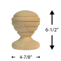 Beehive Finial 6" Dimensions