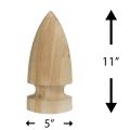 Bishop Finial 6" Dimensions