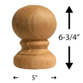 Colonial Ball Top - 6" Dimensions