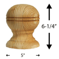 6" Globe Finial Dimensions