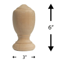 Jamestown Finial 4" Dimensions