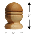 6" Queen Anne Finial Dimensions