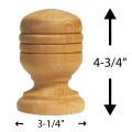 4" Queen Anne Finial Dimensions