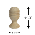 Queen Elizabeth Finial 4" Dimensions