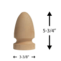 Round Gothic Finial 4" Dimensions