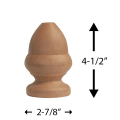 Winnipeg Acorn Finial 4" Dimensions
